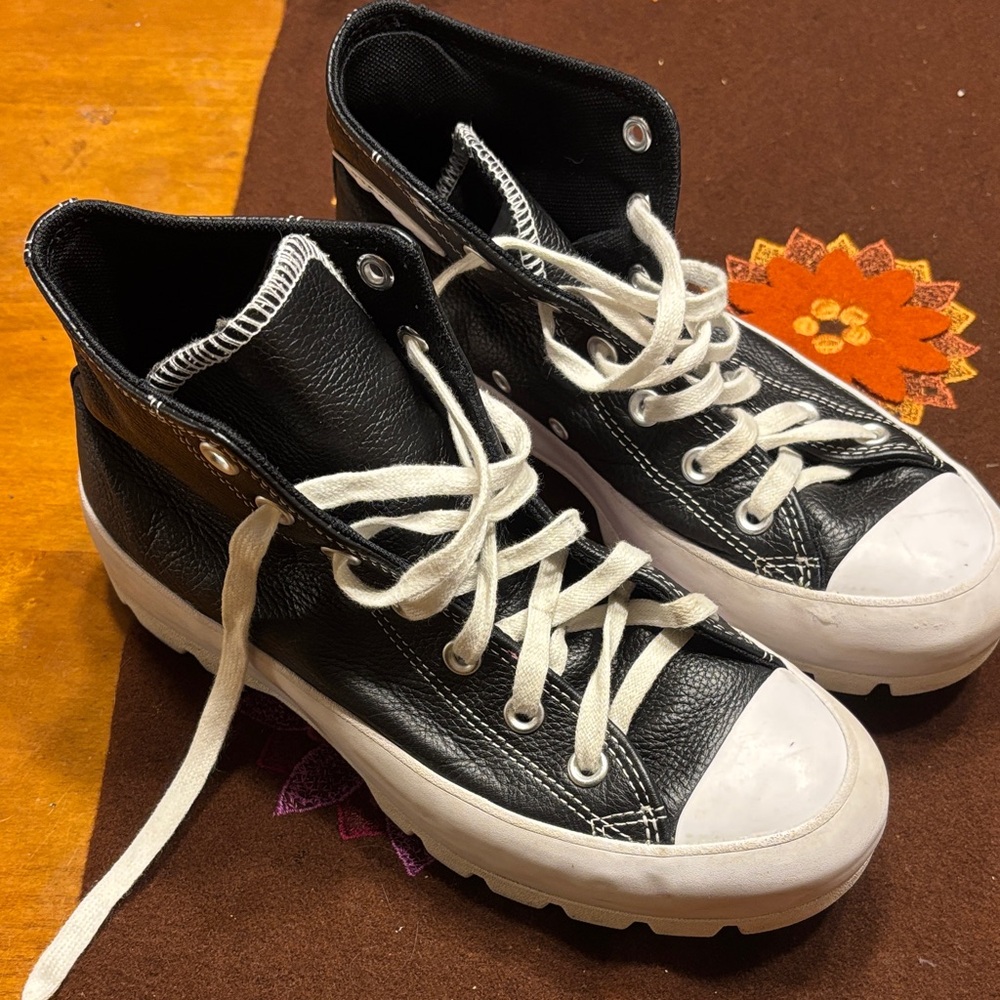 Converse Leather High-Top Sneakers - Picture 2 of 7